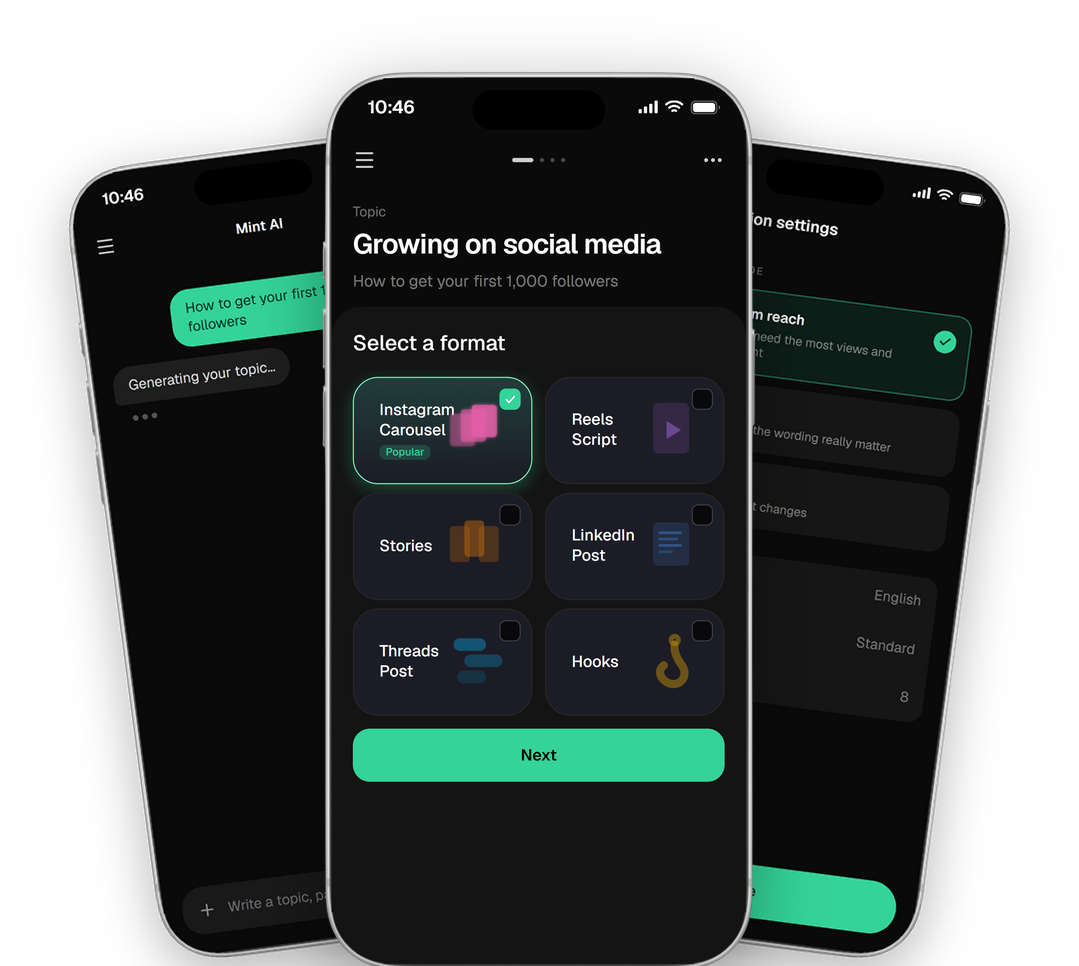 Mint AI — карусели для Instagram и LinkedIn